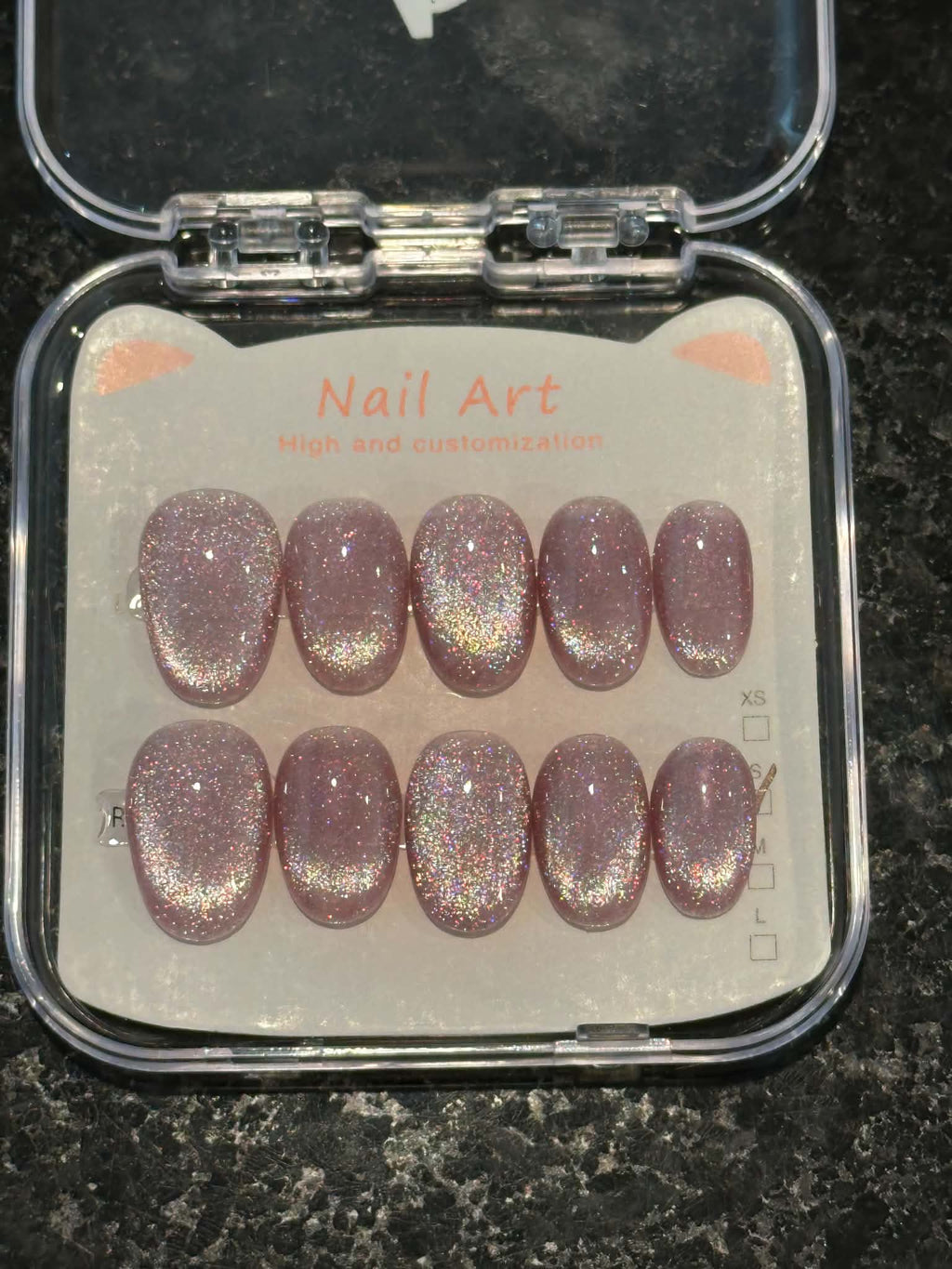 Pink crystal cat-eye