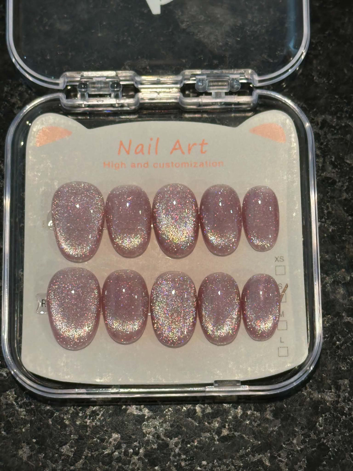 Pink crystal cat-eye